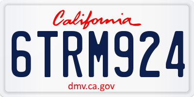 CA license plate 6TRM924