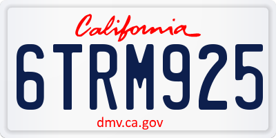 CA license plate 6TRM925