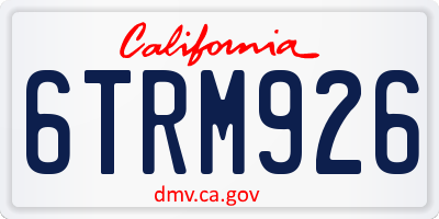 CA license plate 6TRM926