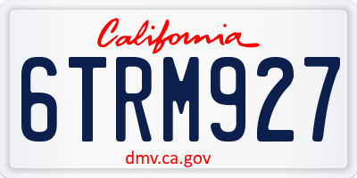 CA license plate 6TRM927