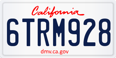 CA license plate 6TRM928