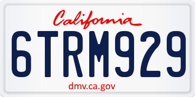 CA license plate 6TRM929