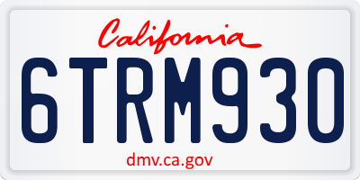 CA license plate 6TRM930