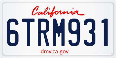 CA license plate 6TRM931