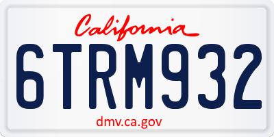 CA license plate 6TRM932
