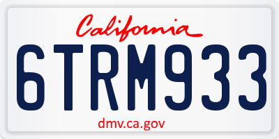 CA license plate 6TRM933