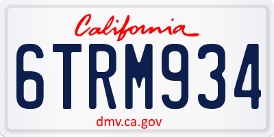 CA license plate 6TRM934