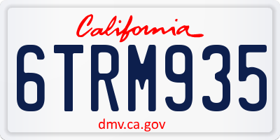 CA license plate 6TRM935