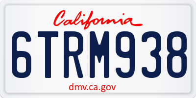 CA license plate 6TRM938