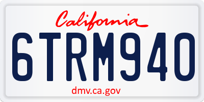 CA license plate 6TRM940