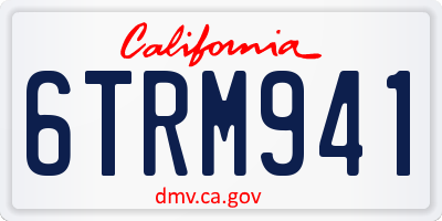 CA license plate 6TRM941