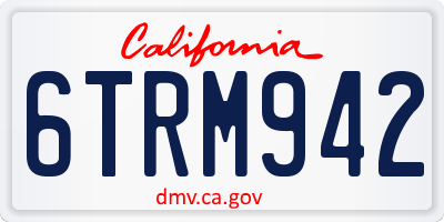 CA license plate 6TRM942