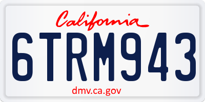 CA license plate 6TRM943