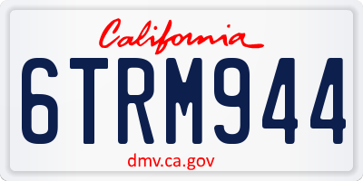 CA license plate 6TRM944