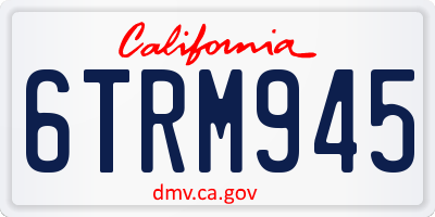 CA license plate 6TRM945