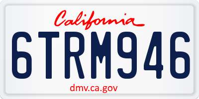 CA license plate 6TRM946
