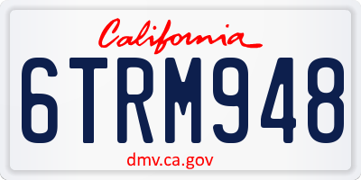 CA license plate 6TRM948