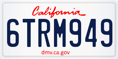 CA license plate 6TRM949