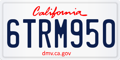 CA license plate 6TRM950