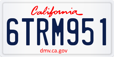 CA license plate 6TRM951
