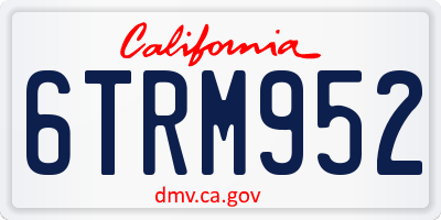 CA license plate 6TRM952