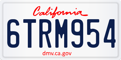 CA license plate 6TRM954