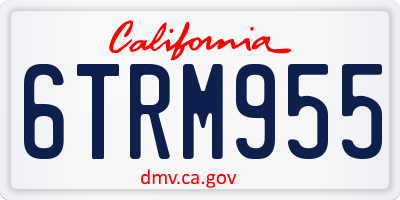 CA license plate 6TRM955