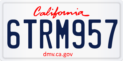 CA license plate 6TRM957