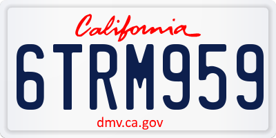 CA license plate 6TRM959