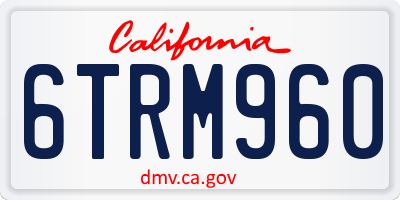 CA license plate 6TRM960
