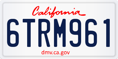CA license plate 6TRM961