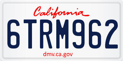 CA license plate 6TRM962