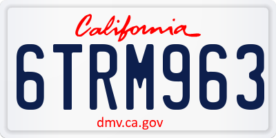 CA license plate 6TRM963