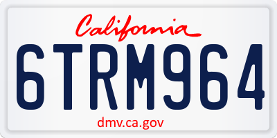 CA license plate 6TRM964