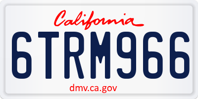 CA license plate 6TRM966