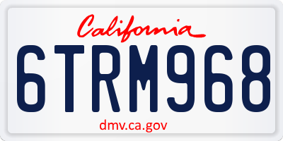 CA license plate 6TRM968