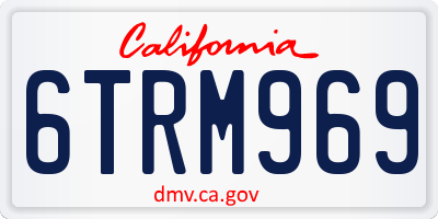 CA license plate 6TRM969