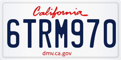CA license plate 6TRM970
