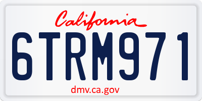 CA license plate 6TRM971