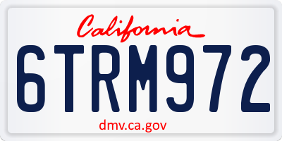 CA license plate 6TRM972