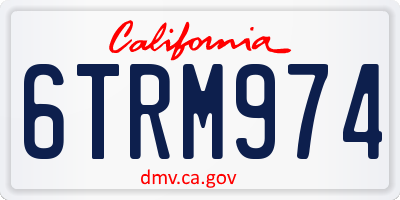 CA license plate 6TRM974