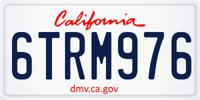 CA license plate 6TRM976