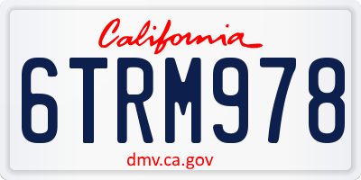 CA license plate 6TRM978