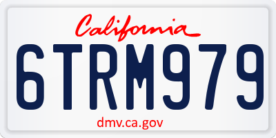 CA license plate 6TRM979