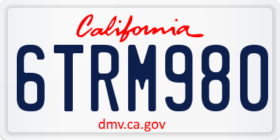 CA license plate 6TRM980