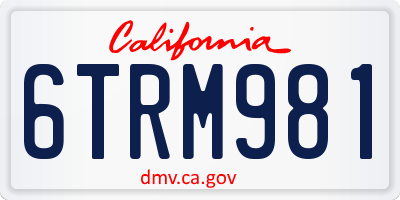 CA license plate 6TRM981