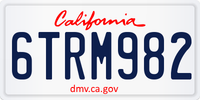 CA license plate 6TRM982