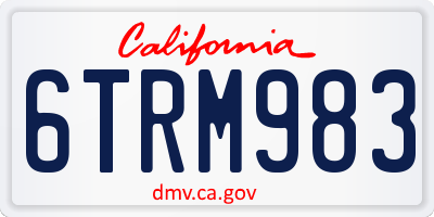 CA license plate 6TRM983