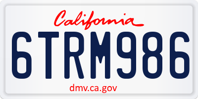 CA license plate 6TRM986