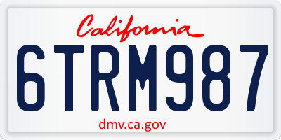 CA license plate 6TRM987